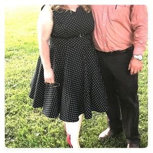 🏝3 for $30🏝 Pin up style black polka dot dress